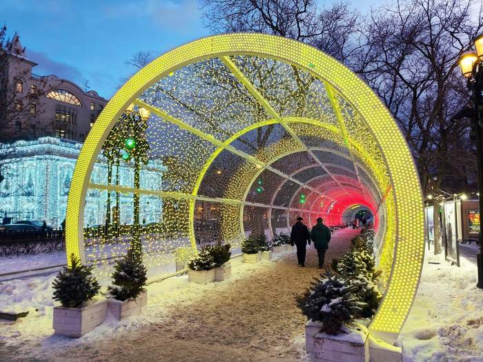Светящийся туннель Тверской бульвар Москва